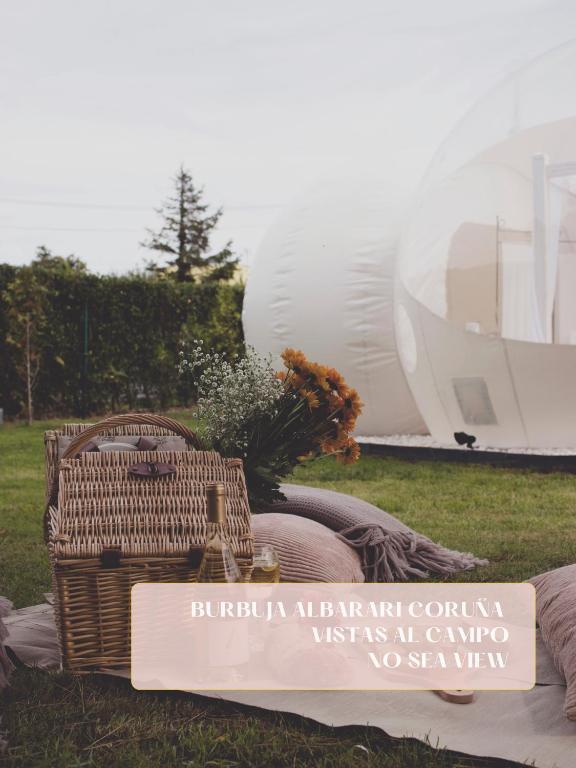 Jardín al aire libre en Burbujas Astronómicas Albarari Coruña