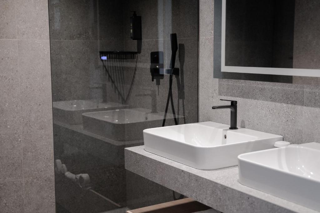 Koupelna v ubytování Hotel Soča