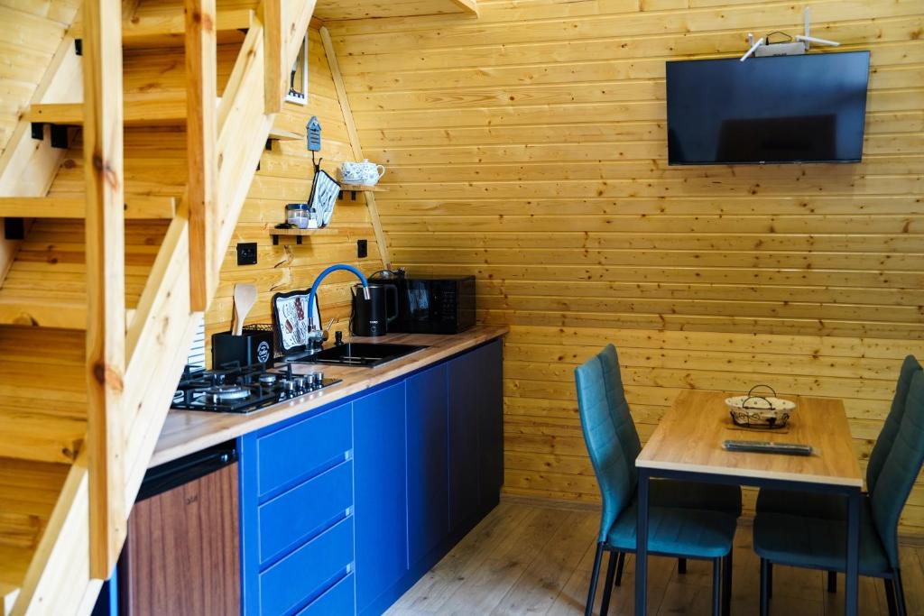 Kuchyň nebo kuchyňský kout v ubytování Rest point cottage Kazbegi