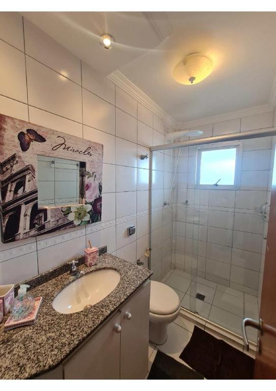 Koupelna v ubytování Apartamento Caioba