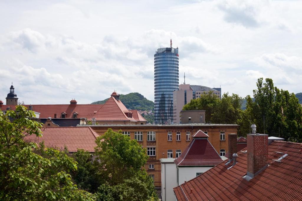 Linna Jena üldine vaade või majutusasutusest Hostel Jena pildistatud vaade