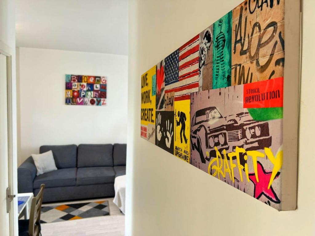 Posezení v ubytování Beau Studio avec vue sur Mer et parking gratuit