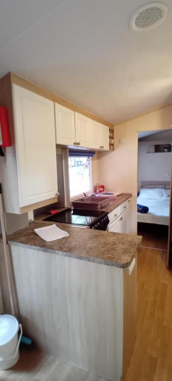 Kuchyň nebo kuchyňský kout v ubytování MareBlue Mobilhomes on Camping Mare e Pineta