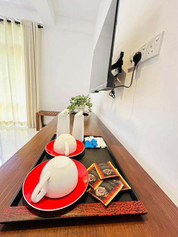 TV a/nebo společenská místnost v ubytování Kandy Lakeside Escape