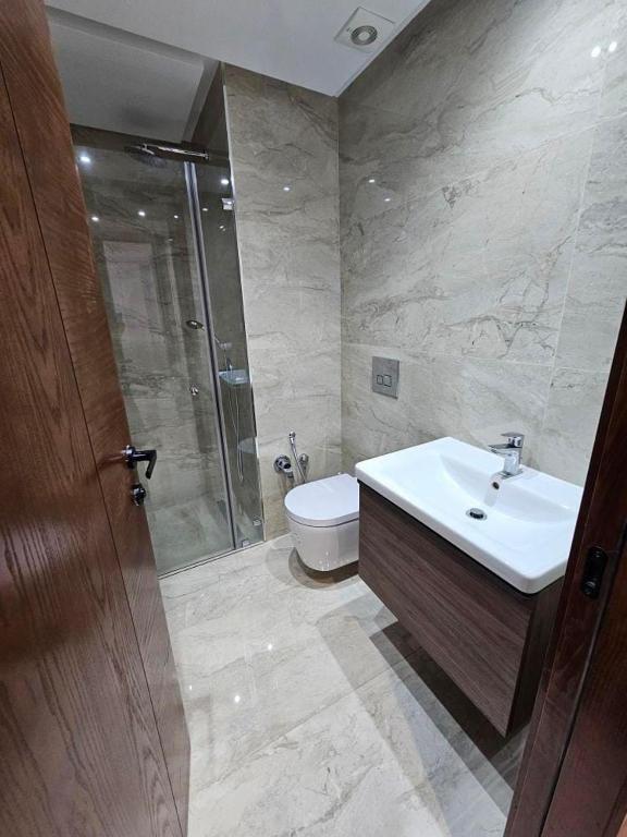 Koupelna v ubytování Des appartements a louer