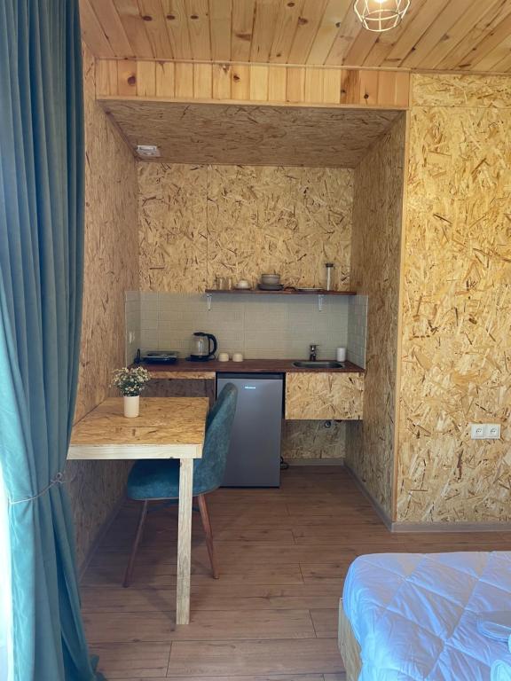 Kuchyň nebo kuchyňský kout v ubytování Eco Garden Svaneti
