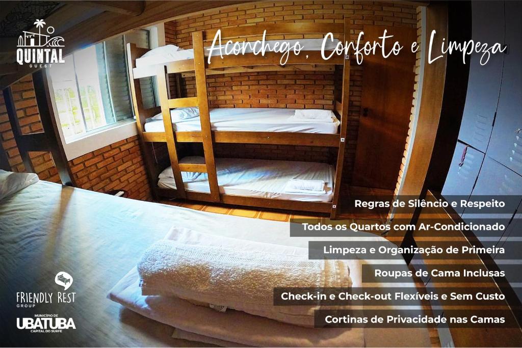 Postel nebo postele na pokoji v ubytování HOSTEL QUINTAL GUEST Ubatuba - PG