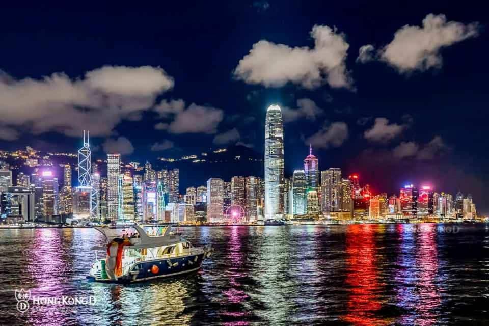 Almennt útsýni yfir borgina Hong Kong eða útsýni yfir borgina eins og það er á gistihúsinu