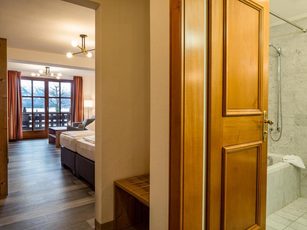 Koupelna v ubytování Hotel Geiger