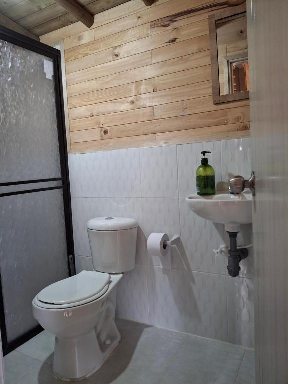 Koupelna v ubytování Cabaña Del bosque