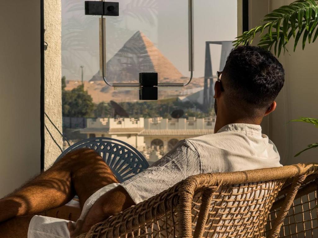 Posezení v ubytování Fancy Pyramids' view, Giza's Gem