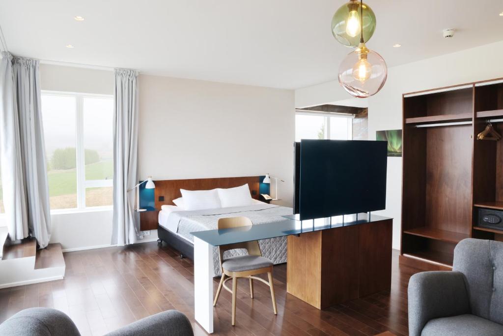Posezení v ubytování Fosshotel Vatnajökull