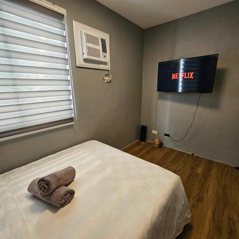 TV a/nebo společenská místnost v ubytování Davao City Airport Transient Rooms by Lemonique