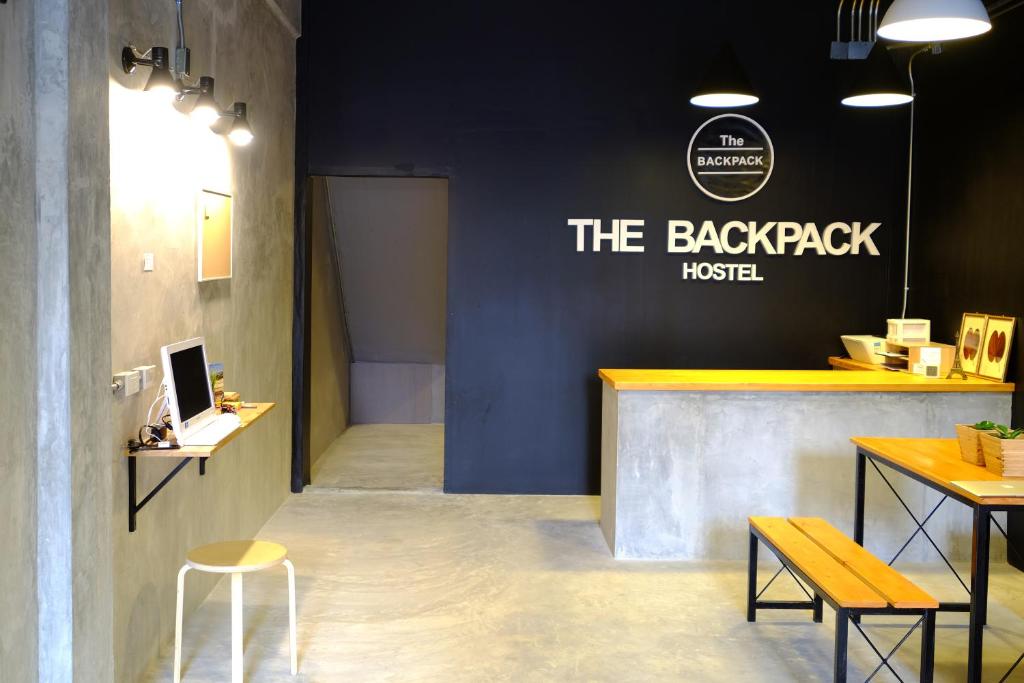 The lobby or reception area at The Backpack Hostel