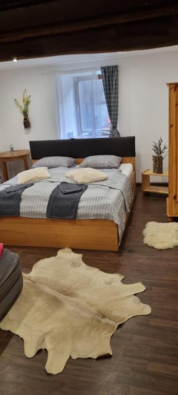 Postel nebo postele na pokoji v ubytování Gorshof