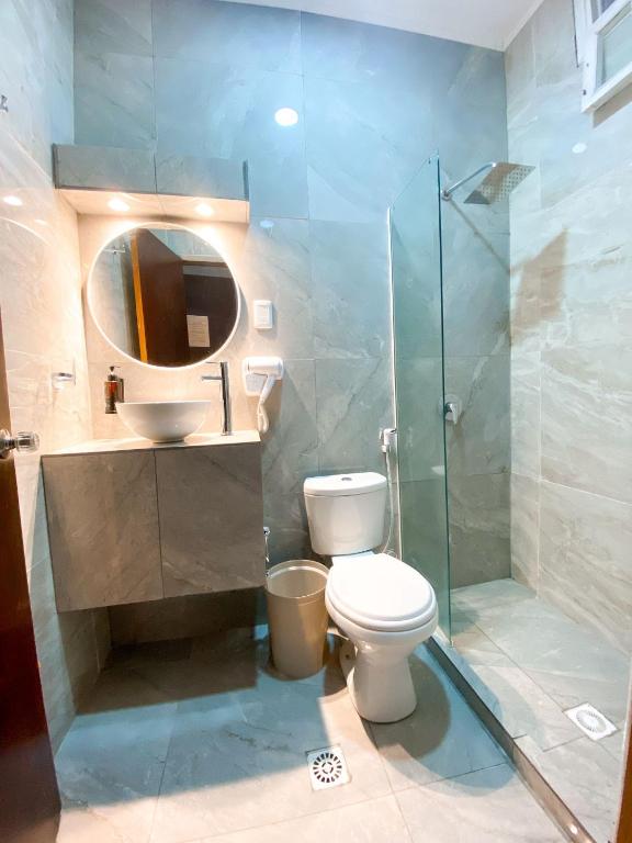Koupelna v ubytování Hotel Lujan