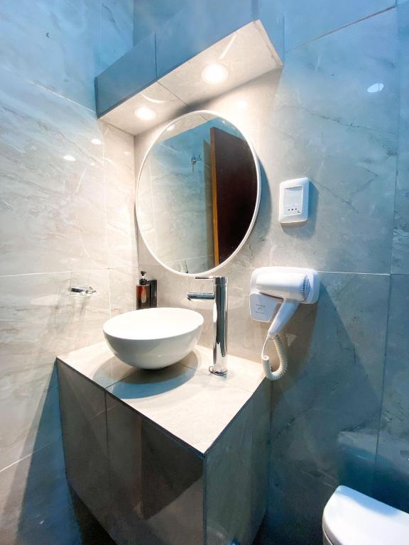 Koupelna v ubytování Hotel Lujan