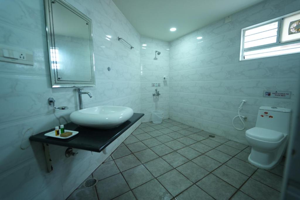 Koupelna v ubytování Mazus Urban Express