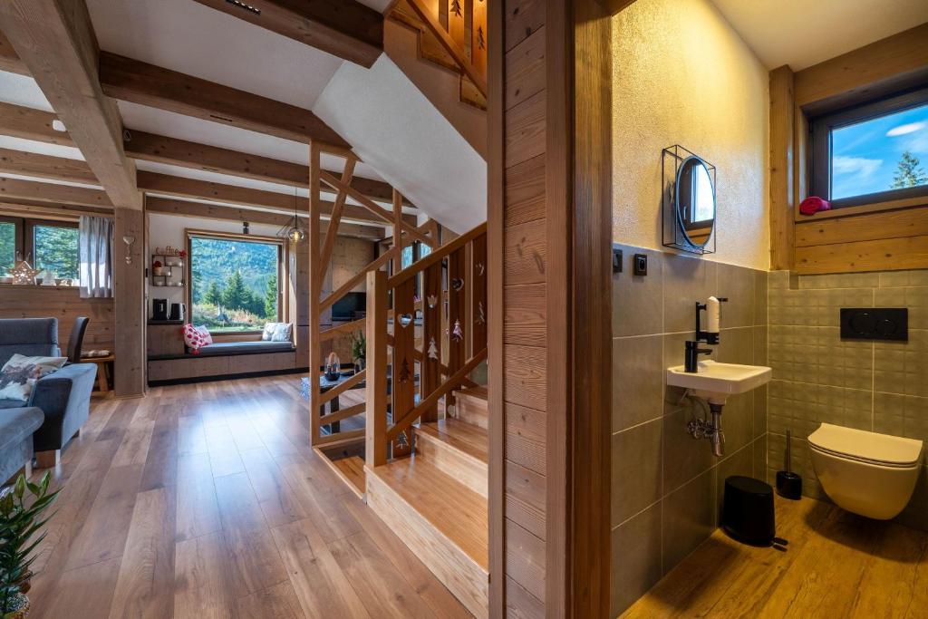 Koupelna v ubytování Hillview Jasná Chalet