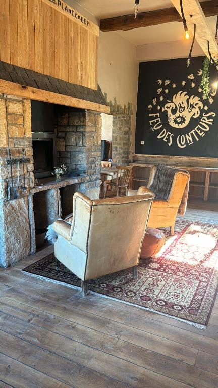 Posezení v ubytování Buteo chambres d'hôtes & espresso