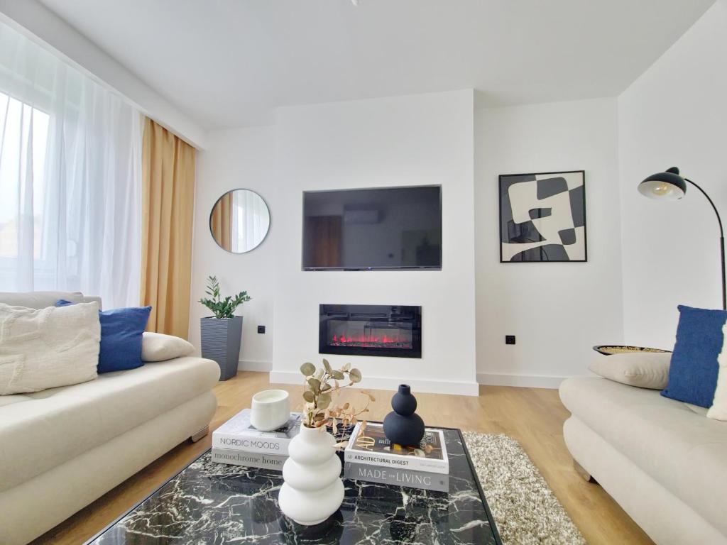 TV a/nebo společenská místnost v ubytování Linden Avenue Apartment - self check in