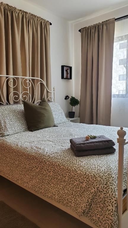 Letto o letti in una camera di King Bed with AC, Wifi and Gym, No Blackouts, Garden Towers I, Santiago RD