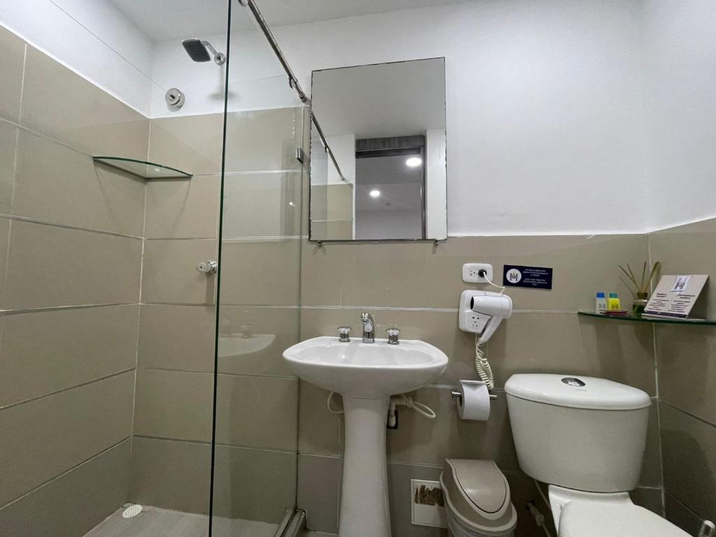 Koupelna v ubytování Hotel Hernández CTG