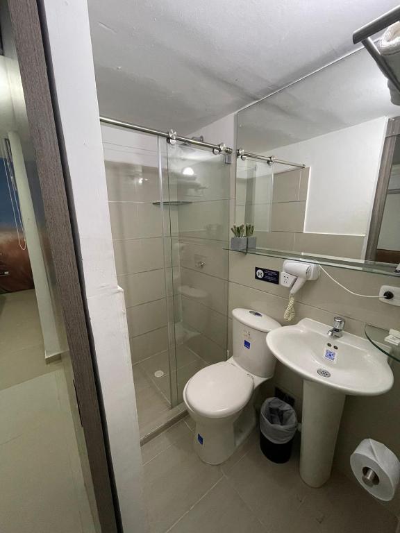 Koupelna v ubytování Hotel Hernández CTG
