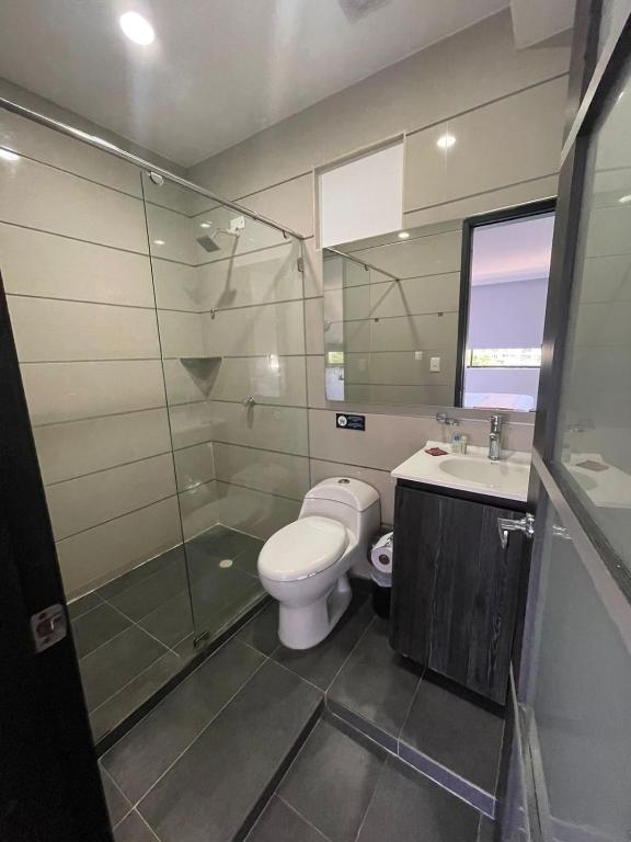 Koupelna v ubytování Hotel Hernández CTG