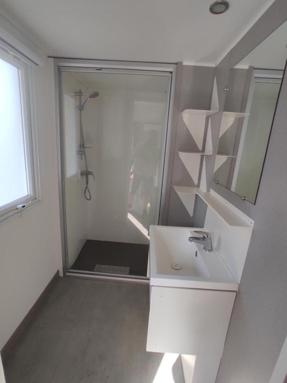 Koupelna v ubytování Mobil home Houlgate