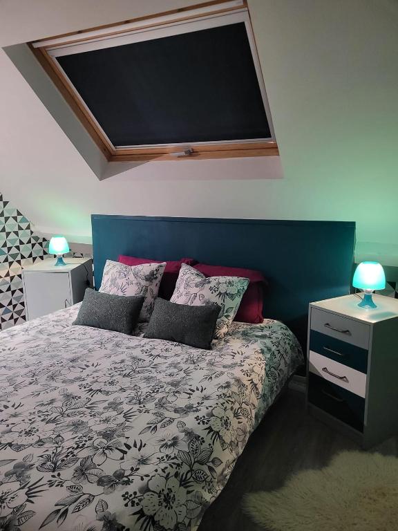 Postel nebo postele na pokoji v ubytování Gîte Mise au Vert