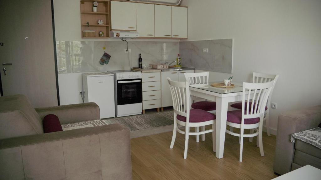 Kuchyň nebo kuchyňský kout v ubytování Sova apartman 2