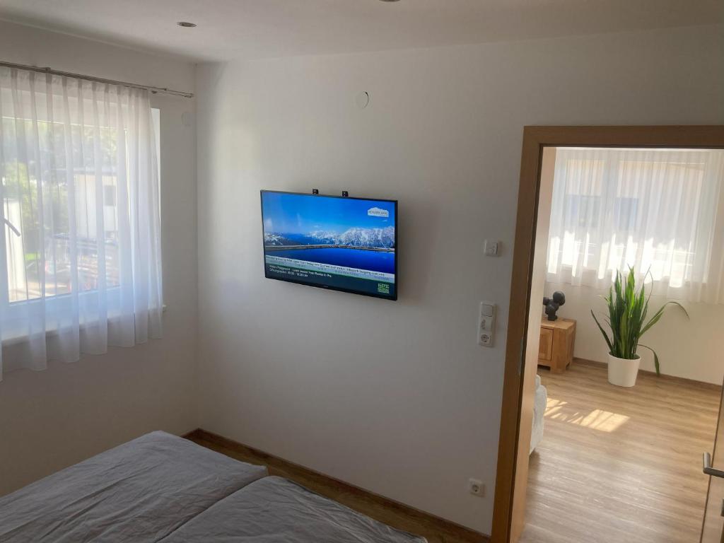 Televízia a/alebo spoločenská miestnosť v ubytovaní Ferienwohnung Brandtner Leogang