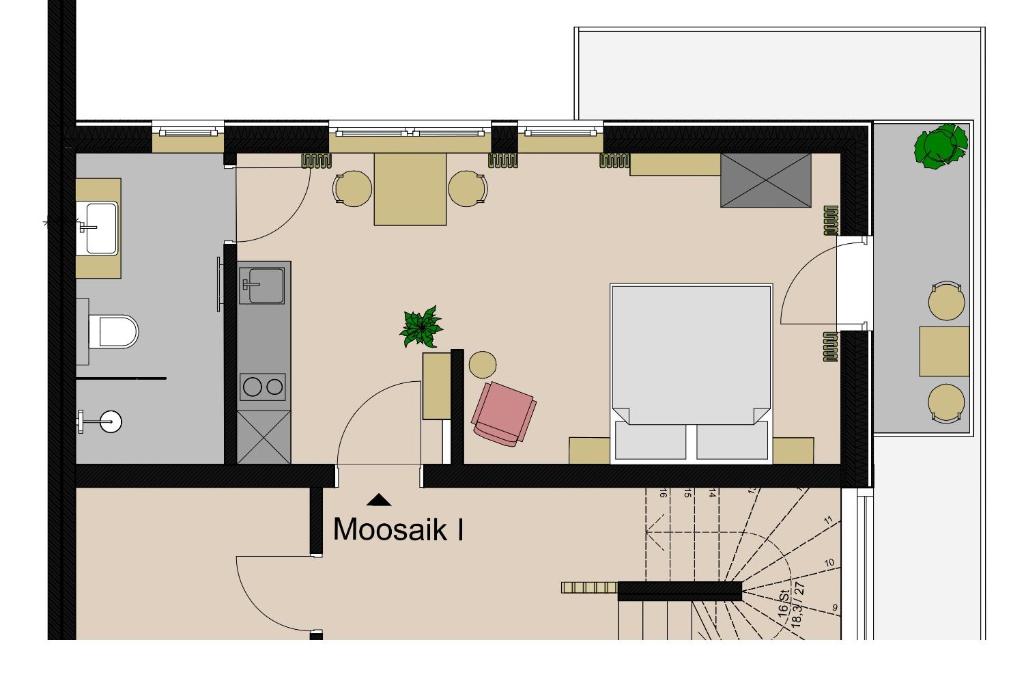 Půdorys ubytování Moosaik Appartements