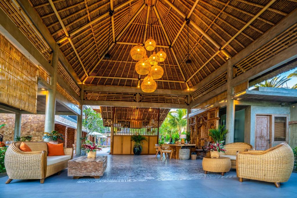 Posezení v ubytování Kahayana Suites Ubud
