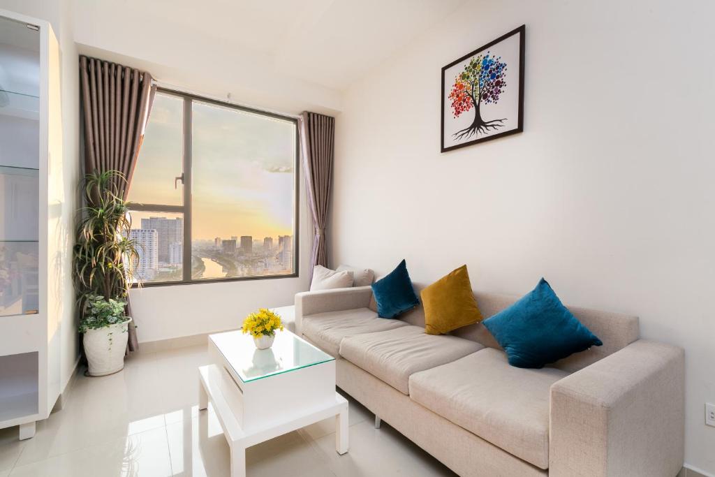 Posezení v ubytování Goby home in Rivergate Luxury Apartment - near Ben Thanh market
