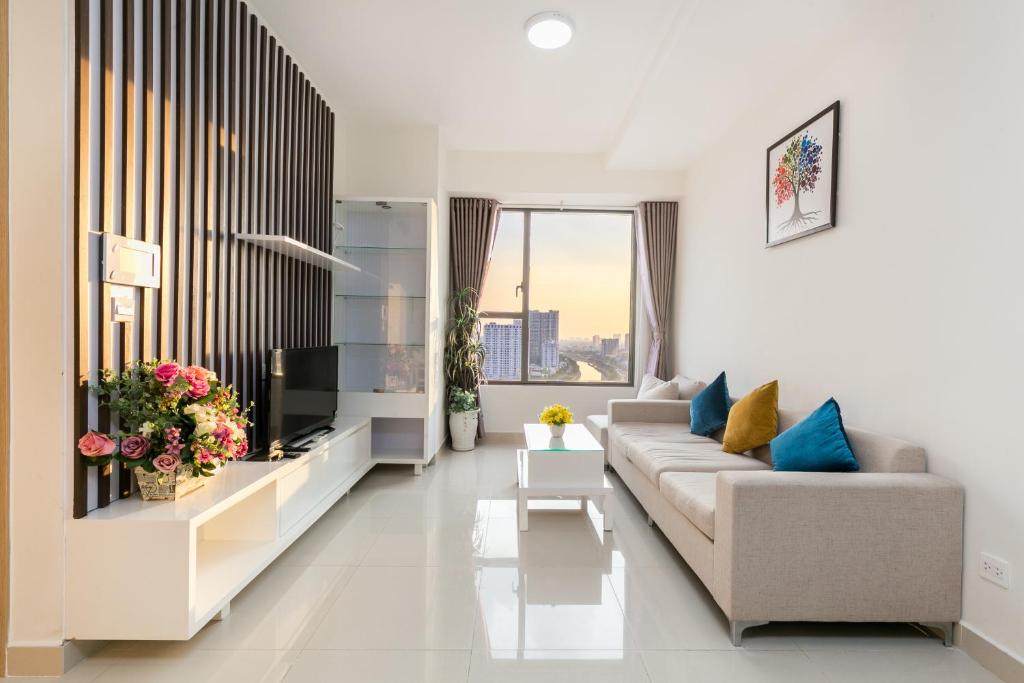 Posezení v ubytování Goby home in Rivergate Luxury Apartment - near Ben Thanh market