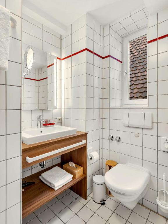 Koupelna v ubytování Hotel und Bistrorant Dinkelsbühler Kunst Stuben