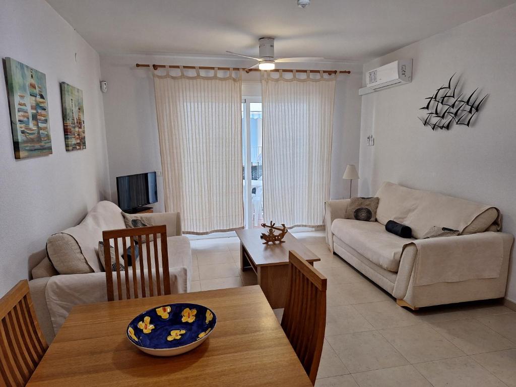 Χώρος καθιστικού στο Apartamento Almerimar primera linea de playa