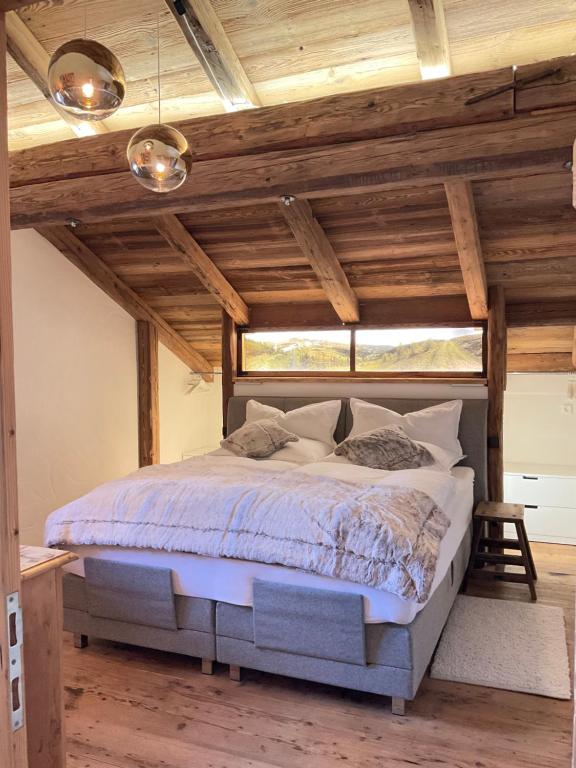 Postel nebo postele na pokoji v ubytování Almhaus Chalet 607 - Lachtal