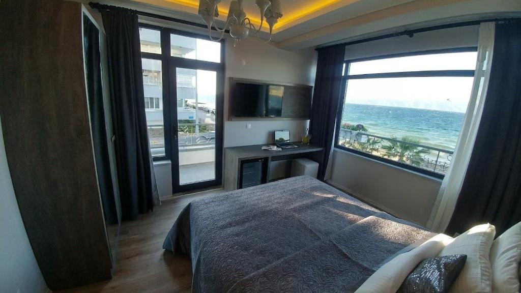 Postel nebo postele na pokoji v ubytování Yalı Bahçe Mudanya
