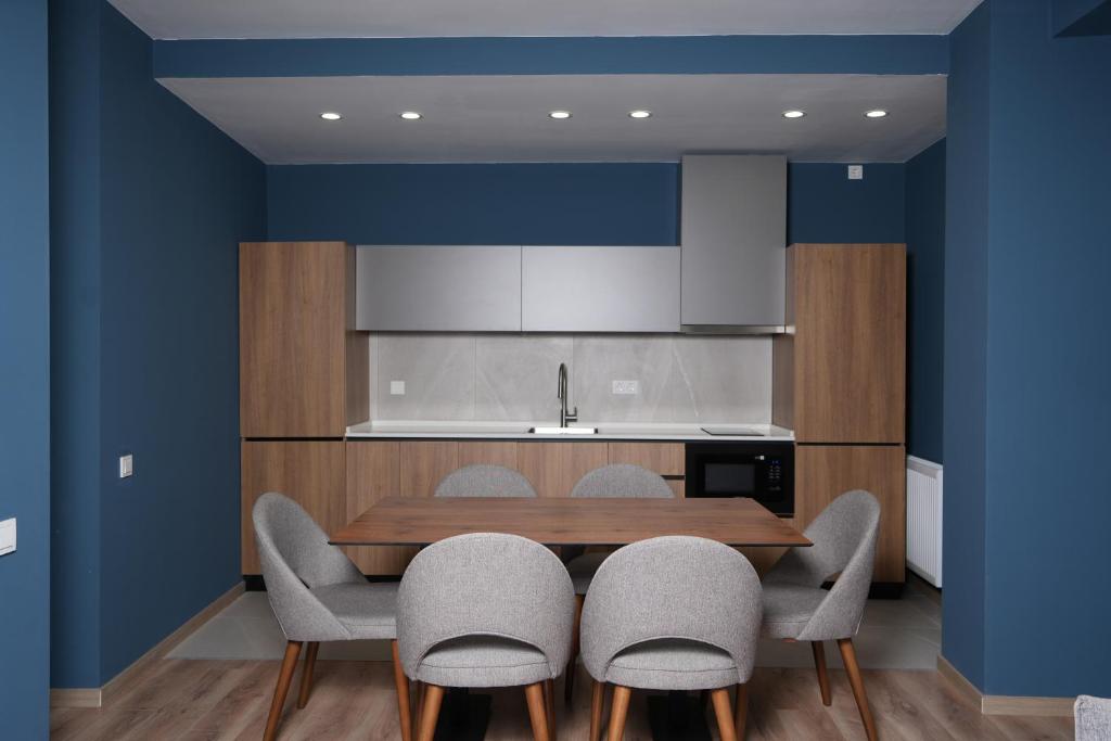 Kuchyň nebo kuchyňský kout v ubytování Eikon Apartments Abastumani
