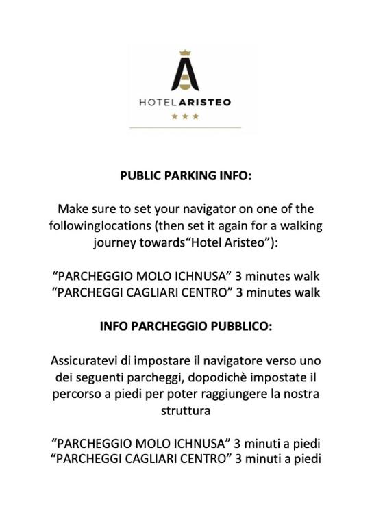 Certifikát, hodnocení, plakát nebo jiný dokument vystavený v ubytování Hotel Aristeo