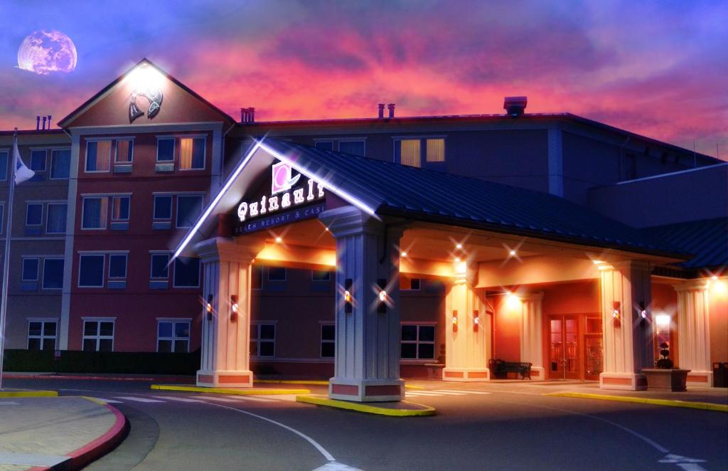 a rendering of a hotel at night at Quinault Beach Resort & Casino in Ocean Shores