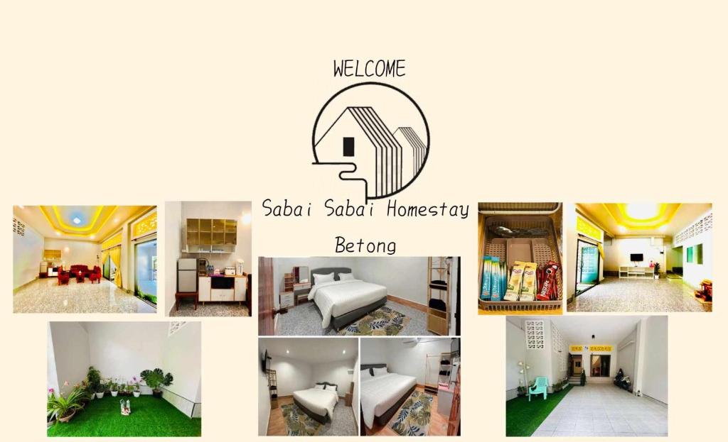 un collage di quattro immagini di un soggiorno di สบาย สบายโฮมสเตย์เบตง Sabai Sabai Homestay Betong a Betong