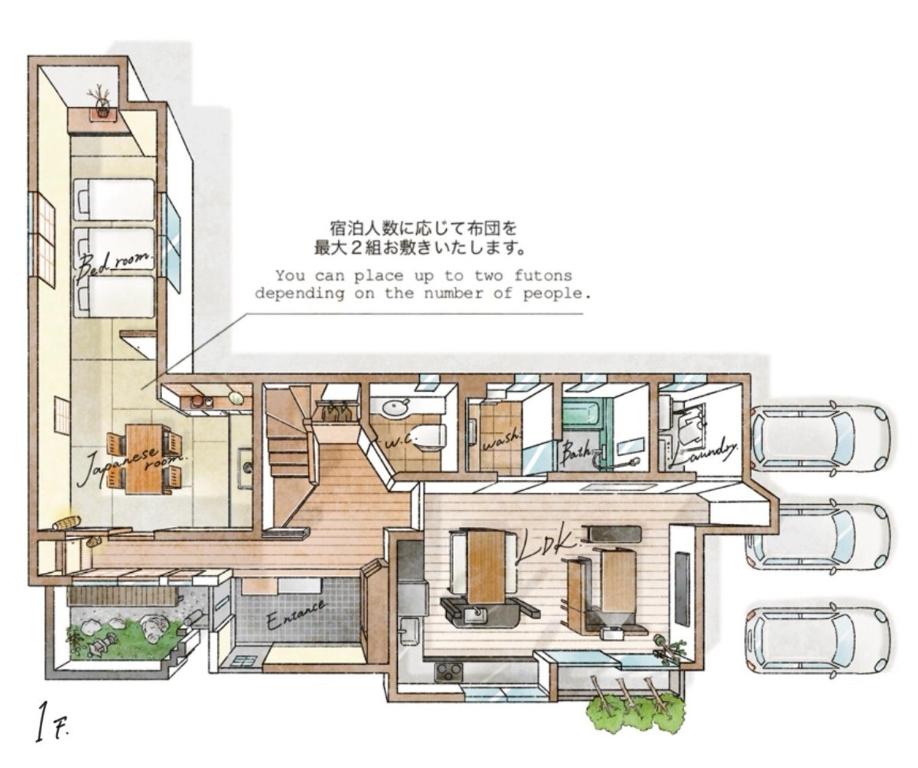 Půdorys ubytování 禅ZEN Retreat Toyama