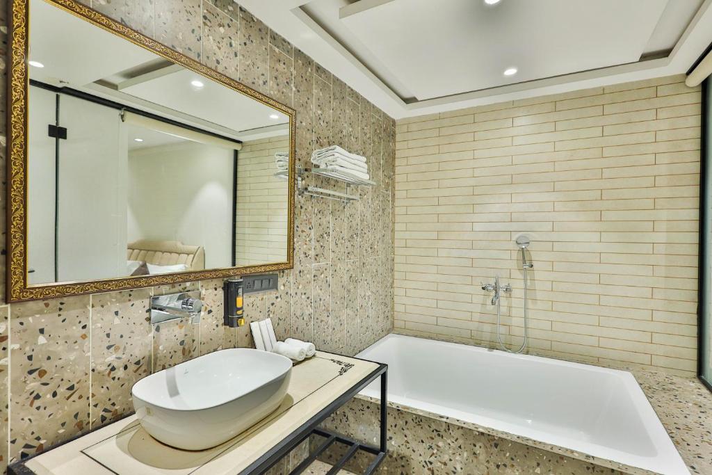 Koupelna v ubytování Clay Inn Hotels, Paschim Vihar