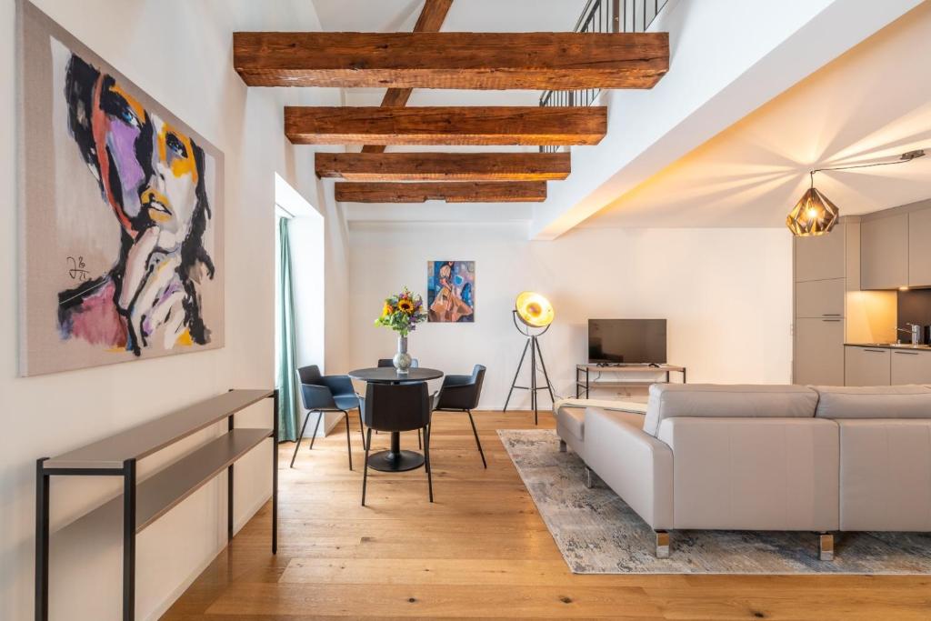 Posezení v ubytování GLANDON Rooms Haldenhof - Self-Check-In
