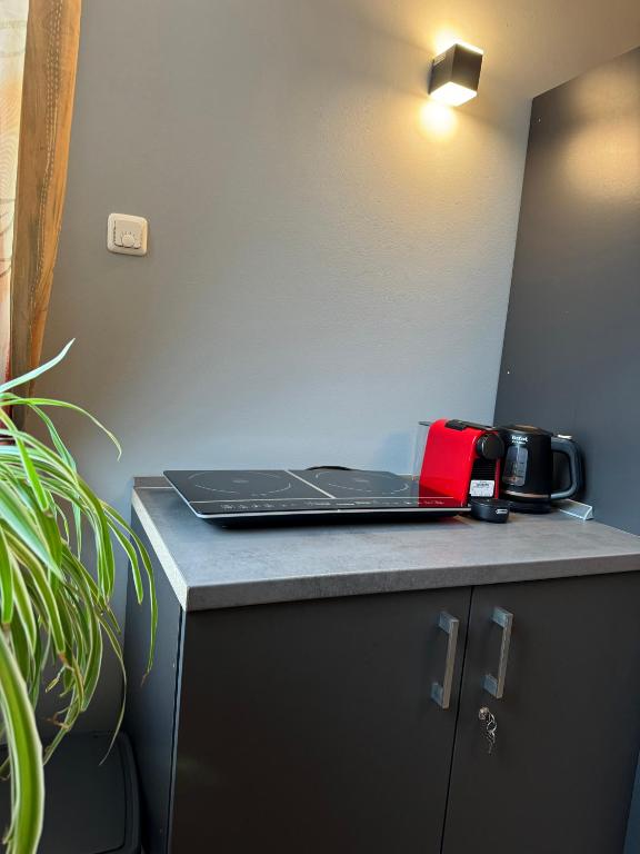 Kuchyň nebo kuchyňský kout v ubytování Ferienwohnung Werraquell Hütte
