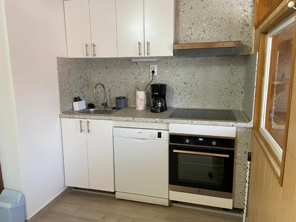 Kuchyň nebo kuchyňský kout v ubytování Omni Residence Vendégház
